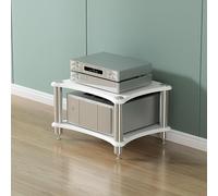 Diodceraic Soporte De Medios AV De 1/2/3/4 Niveles, Estantes De Audio Y Vídeo De Madera Y Metal, Mueble De Audio Y Rack De Estéreo para Receptor, Reproductor De CD(White,2 Tier)