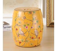 Diodceraic Taburete De Jardín Decorativo Estilo Chino Flores Y Mariposas Taburete Tambor Pájaros Y Flores, Clásico, Cottage, País Francés, Taburete Decorativo(G)