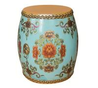 Diodceraic Taburete Tambor Chino de Madera, Taburete de jardín Decorativo de cerámica, esmaltado y Pintado a Mano, para Sala de Estar, balcón y jardín(41)