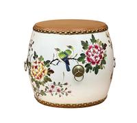 Diodceraic Taburete Tambor de Estilo Chino, Mesa Auxiliar Exterior esmaltada y Pintada a Mano,Taburete de jardín Decorativo de cerámica para Sala de Estar, balcón y jardín(36)