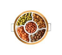 Dioeazh Bandeja Giratoria para Aperitivos - Organizador Giratorio con Divisores Y Bandeja para Aperitivos,Plato con 5 Compartimentos Extraíbles para Fiestas Navidad Acción De Gracias Y Celebraciones