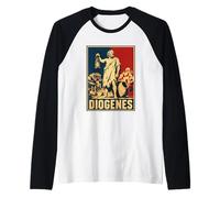 Diógenes Linterna Filósofo Griego Antiguo Cínico Atenas Camiseta Manga Raglan