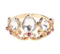 Diogeynu Anillos huecos de corazones para niñas, anillos de temperamento avanzado, apertura de circonita que se puede ajustar con corona hueca, Metal