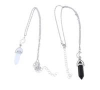 Diogeynu Collar con colgante de piedra de cristal natural, collar de cristal hexagonal, cadena de plata para mujer, decoración de Navidad a la moda