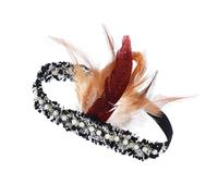 Diogeynu Diadema de plumas de los años 20, accesorio para el cabello para bodas, fiestas, actuaciones, carnavales