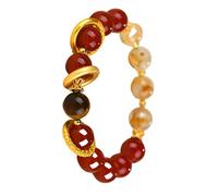 Diogeynu Elegante cadena de muñeca de ágata roja con cuentas para aquellos que buscan accesorios únicos con significado de piedra amarilla