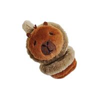 Diogeynu Orejeras de felpa de dibujos animados con diseño de animales, cómodas y cálidas para mujeres y hombres, protección contra el frío, fundas de felpa ajustables, Hojas marrones pequeñas, Talla