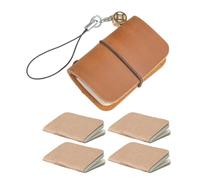 Diogeynu Práctico cuaderno de bolsillo de cuero versátil con llavero para inspiración de viaje y registros