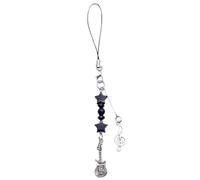Diogeynu Sweet Cool - Colgante para auriculares, diseño de estrella y guitarra, correa para teléfono, llavero de bolsillo, decoración para bolso