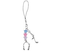 Diogeynu Sweet Cool - Colgante para auriculares, diseño de estrella y guitarra, correa para teléfono, llavero de bolsillo, decoración para bolso