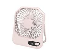 Diogeynu Ventilador de escritorio USB de 2600 mAh, recargable, 3 velocidades, plegable, con pantalla digital, portátil para camping