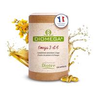 Diomega Equilibrio Omega 3 y 6 - Aceite de pescado + Aceite de onagra - Suplemento alimenticio Mujer Premenopausia & Menopausia - Bienestar Hormonal, Piel, Humor - Confort Femenino - 120 Cápsulas