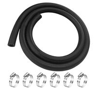 Diompirux 1 Metro Manguera de Gasolina,8 mm Línea de Gas Combustible con 6 Piezas Abrazadera de manguera de acero inoxidable 304, para Motores Pequeños,Moto,Auto,Cortacéspedes, multipropósito Manguera