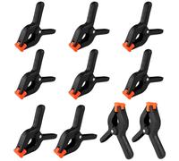 Diompirux 10 Piezas Abrazaderas de Resorte Nylon, Resorte Abrazadera, Negro Abrazaderas de Resorte de Plástico, Abrazaderas de sujeción con resorte con amplia apertura mordaza, para Foto, Carpintería