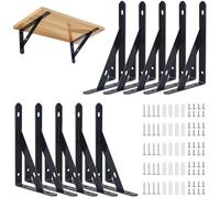 Diompirux 10 Piezas Estanteria Pared, 95x150mm Soportes para Estantes de Pared, Soportes Estantes Triangulares de 90 Grados Angular con Tornillos, para biblioteca, sala de estar, dormitorio