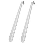 Diompirux 2 Piezas 42CM Calzador de Acero Inoxidable Largo, Metalico Calzadores Largos Mango, Diseño Curvo con Orificios, Ergonómico Un Gran Ayudante para Calzarse, para Ancianos, Embarazadas