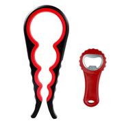 Diompirux 2 piezas Multifunción Abrelatas Profesional, 4 en 1 Multifunción y abridor de botellas pequeño, cocina multiusos, Abrelatas Manual para niños, Ancianos y sufridores de Artritis, Rojo