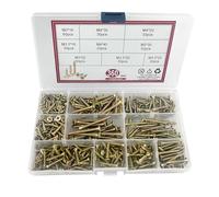 Diompirux 360 Piezas Tornillos Autorroscantes para Madera, Tornillo Multiusos, zincados en amarillo tornillos de cabeza plana, Avellanados Cabeza Plana Cruzada, para conexión de maderas macizas etc