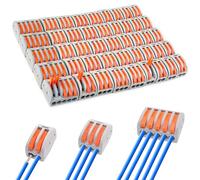 Diompirux 45 Piezas Conectores Eléctricos Rapidos(1 en 5/3/2 fuera), Conductor Compacto Cable Conector con Palanca de Empuje con Resorte, Ambos lados del clip de alambre se pueden combinar libremente