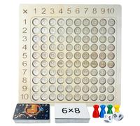 Diompirux Ábacos de Madera, Juego Tablas de Multiplicar de Madera para Niños, 10 x 10 Tablero de Multiplicación, Tablero Montessori para Jugar de Manera Divertida para niños y Estudiantes
