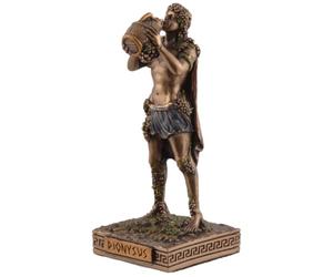 Dionisio - Figura en miniatura, dios griego del vino, piedra artificial, pintado a mano, color bronce, de la colección Veronese. 708-78035
