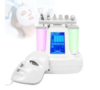 DioPaiB 7 en 1 Agua Hidrógeno Oxígeno Cuidado de la Piel Máquina Profesional Aquafacial con Pantalla LED y Máscara, Dispositivo de Microdermoabrasión 220V, Oxígeno Belleza Facial Máquina Facial