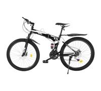 DioPaiB Bicicleta de montaña plegable de 26 pulgadas, bicicleta de montaña plegable de 21 velocidades, con soporte para bebidas y guardabarros, altura ajustable, capacidad de carga de 100 kg, para