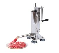 DioPaiB Máquina de llenado manual de salchichas de 3 L, vertical de acero inoxidable, prensa de salchichas, manivela con 4 ventosas y 4 tubos de llenado, hervidor de salchichas manual, para cocinas