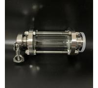 Dioptría de cristal con vista de flujo de trébol, abrazadera triple de 2 "y 51mm for producto doméstico, virola de ajuste sanitario de acero inoxidable 304, OD 64mm