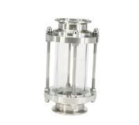 Dioptría de cristal con vista de flujo de trébol, abrazadera triple de 3 ", 76mm, producto for el hogar, virola de ajuste sanitario de acero inoxidable 304, OD 91mm