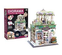 Diorama Fleuriste - Maqueta Florista Miniatura de Madera con LED - Diorama DIY 243 Piezas - Kit construcción Tienda de Flores - a Partir de 10 años - 14 x 17,1 x 21,8 cm - 68075 - BUKI France
