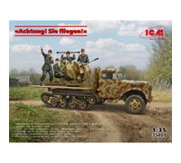 Diorama Icm 35407 Achtung Sie Fliegen 1/35 Con Sd.kfz.3b V3000s Y Canon Flak 3