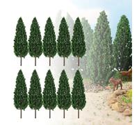 Diorama Kit,15 piezas de 3,8 a 16 cm, modelo de pinos, plástico verde para decoración de microscapos, sauces, tren, decoración de ferrocarril, 3,8 cm
