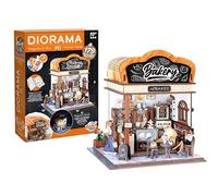 Diorama - Maqueta de panadería en Miniatura de Madera con LED - Diorama DIY 179 Piezas - Kit de construcción decoración de Dormitorio - a Partir de 10 años - 14,5 x 16,2 x 18 cm - BUKI France - 68073