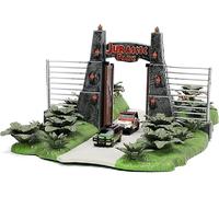 Jurassic Park 30th Anniversary Jurassic Gate Nano Scene Diorama w/ Two 1.65" Die-Cast Cars, Toys for Kids and Adults
