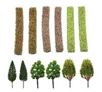 Diorama Scenery Enhancement Mix de 9 tiras de arbustos en miniatura y 6 árboles modelo orientados al detalle