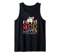 Dios ama a Todos Gay Christian Rainbow Meme Camiseta sin Mangas