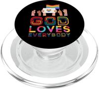 Dios ama a Todos Gay Christian Rainbow Meme PopSockets PopGrip para MagSafe