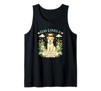 Dios ama a un Terrier Lindo Perro ángel Floral Camiseta sin Mangas
