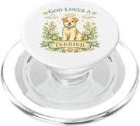 Dios ama a un Terrier Lindo Perro ángel Floral PopSockets PopGrip para MagSafe