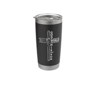 Dios amó el mundo versículo bíblico Jesús cara cruz gráfi Vaso térmico de acero inoxidable de doble pared