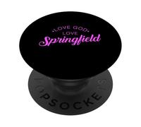 Dios Amor Springfield Illinois Retro Lincoln Vintage Chicago PopSockets PopGrip Adhesivo
