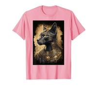 Dios antropomórfico de Aspecto Fresco Gato Bastet Dioses egipcios Camiseta, Hombre, Rosado, S