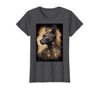 Dios antropomórfico de Aspecto Fresco Gato Bastet Dioses egipcios Camiseta, Mujer, Jaspeado Oscuro, S