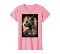Dios antropomórfico de Aspecto Fresco Gato Bastet Dioses egipcios Camiseta, Mujer, Rosado, L