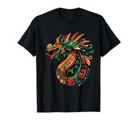Dios azteca Dragón Obra de arte Tolteca Inca Nativo Mexicano Orgul Camiseta