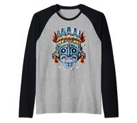 Dios Azteca Tlaloc Mitología Maya Civilización Mexicana Camiseta Manga Raglan
