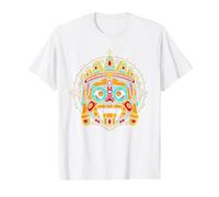 Dios Azteca Tlaloc Mitología Maya Deidad Patrimonio Mexicano Camiseta gráfica económica, Hombre, Blanco, M