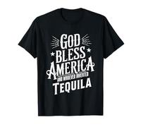 Dios bendiga a América y Tequila Citas Divertidas de Meme Beber Camiseta