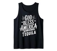 Dios Bendiga a América y Tequila Citas Divertidas de Meme Beber Camiseta sin Mangas